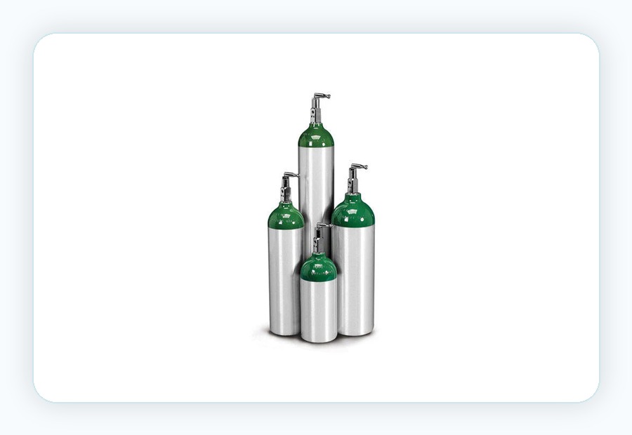 High-pressure oxygen cylinder for testing
